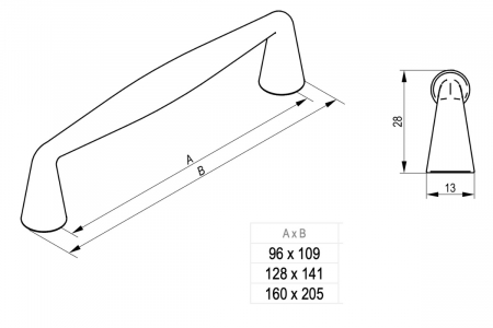 Maner mobila LINEA 128 mm, negru mat [1]