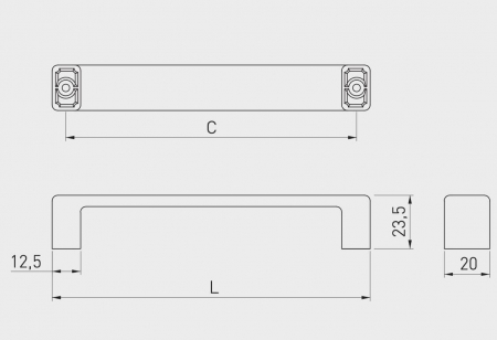 Maner mobila MODENA 128 mm, negru mat [4]