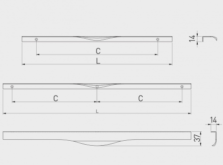 Maner mobila PICADO 596 mm, cromat [2]