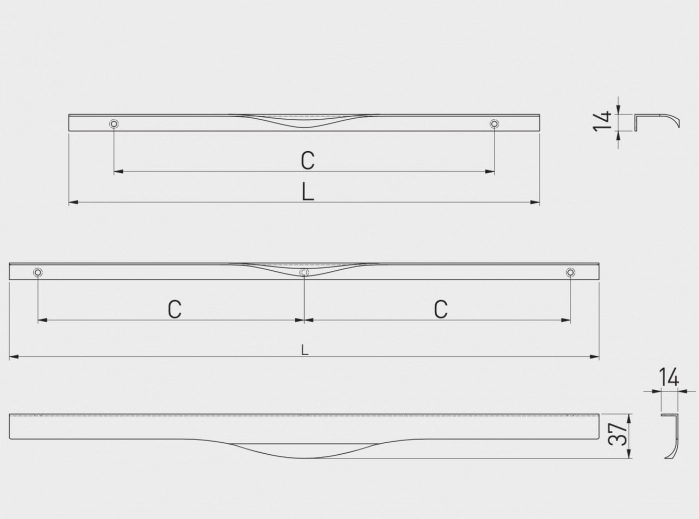 Maner mobila PICADO 396 mm, aluminiu [1]