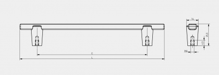 Maner mobila RAY 128 mm, gold [3]
