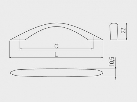 Maner mobila UZ-01 96 mm, cromat [2]