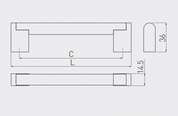 Maner mobila UZ-336 128 mm, inox [3]