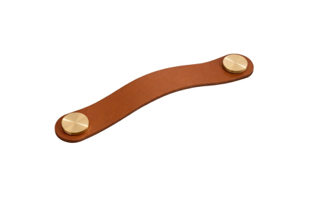 ACCESORII MOBILA - Maner mobila VELA 128 mm, piele + alama