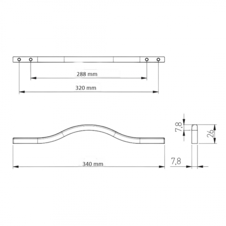 Maner mobila VITO 160 mm, crom negru [1]