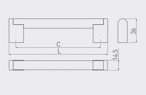 Maner mobila UZ-336 128 mm, inox [2]
