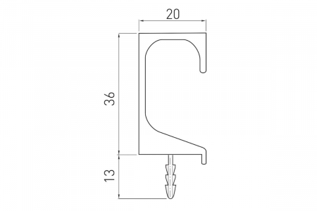 Maner profil C 3.5 m, inox [3]