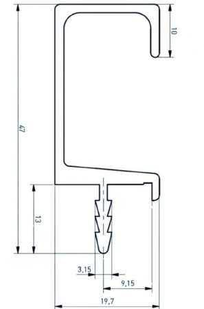 Maner profil C 3.5 m, aluminiu [4]