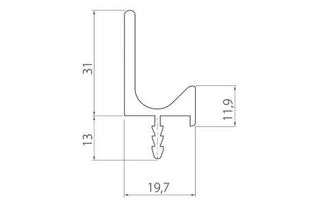 Maner profil J 3.5 m, inox [3]