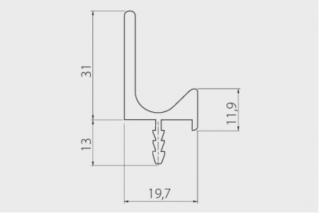 Maner profil J 3.5 m, aluminiu [4]
