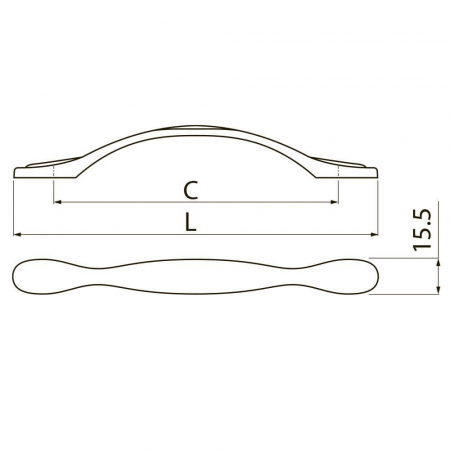 Maner mobila ROYAL PIANO 96 mm, alb auriu [2]