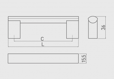 Maner mobila UA-A4 960 mm, inox [2]