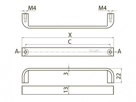 Maner mobila Shape Art VETA 128 mm, negru crom [3]