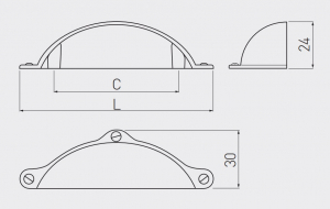 Maner mobila MARSALA 64 mm, gold [2]