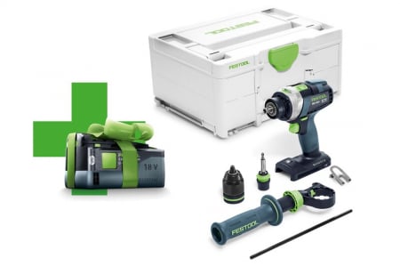 Masini de insurubat si gaurit - Masina de gaurit cu percutie QUADRIVE TPC 18/4 I-Basic cu acumulator BP 18 Li 5.0 ASI GRATUIT