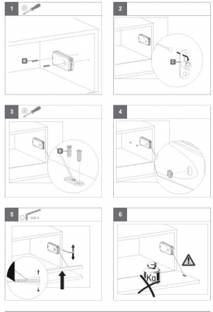 Mecanism cu cablu pentru coborare front, 140N, cu reglarea unghiului de deschidere, alb mat [5]