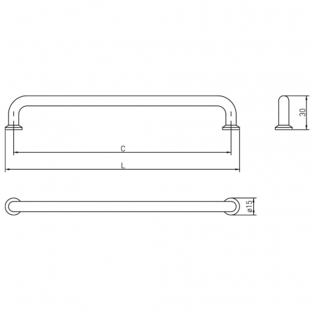 Maner mobila NORD 128 mm, negru mat [4]