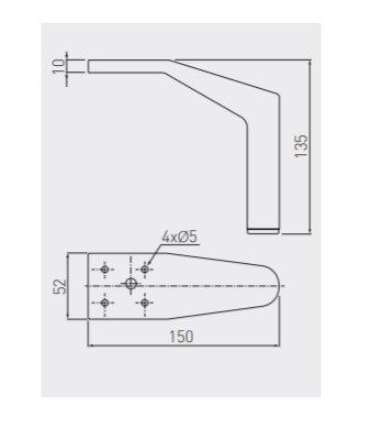 Picior mobila/ canapea STPL H135 mm, crom [2]