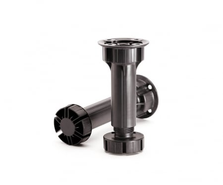Крака и колела за мебели - Picior mobila 2 componente, plastic, negru
