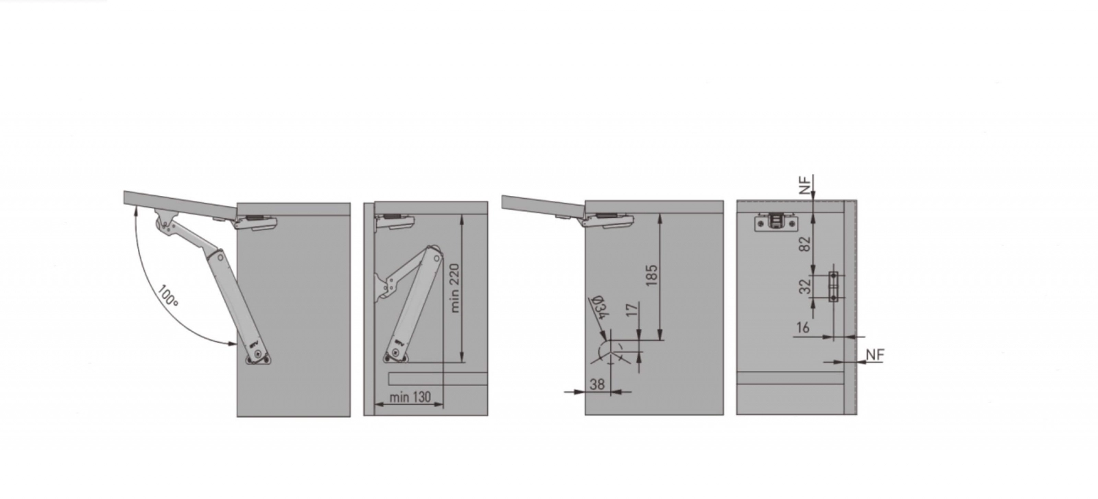 Piston de ridicare MINILIFT NEW negru [1]