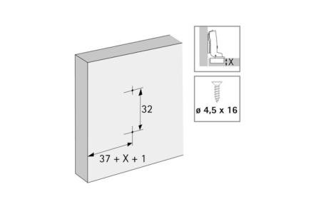 Placuta de montaj in cruce Sensys/ Intermat H0, 37 x 32 mm [2]