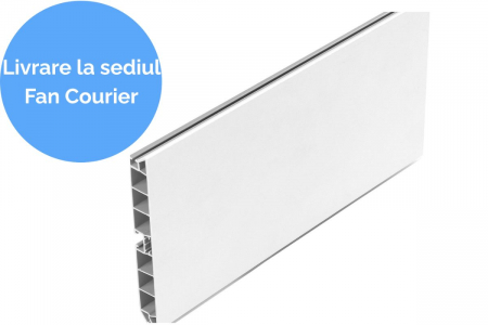 ОБКОВ за МЕБЕЛИ - Plinta dreapta PVC H100 mm, 4 m, alb mat