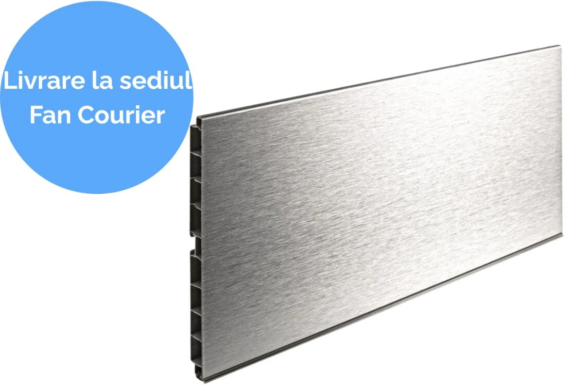 Plinta & inaltator blat - Plinta PVC, 4 m, finisaj aluminiu periat