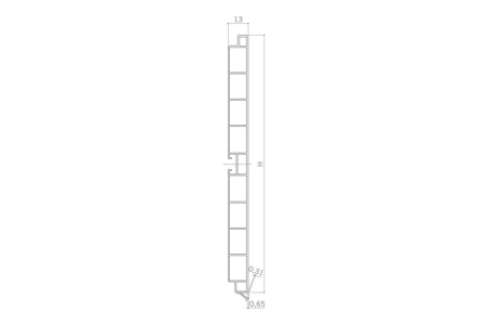 Plinta PVC, 4 m, finisaj aluminiu periat [1]