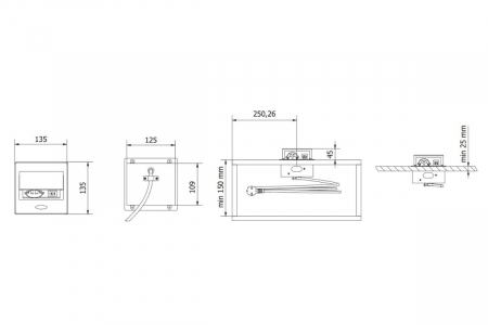 Priza incorporabila AVARO Schuko, USB A + C, cablu 1.5 m, alb [7]
