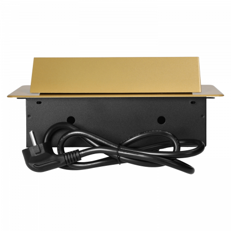 Priza incorporabila dreptunghiulara 2 x Schuko, USB A + C, 3.6 A, cablu 1.5 m, auriu [5]