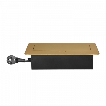 Priza incorporabila dreptunghiulara 2 x Schuko, USB A + C, 3.6 A, cablu 1.5 m, auriu [3]