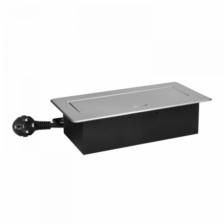 Priza incorporabila in blat 2 x Schuko, USB A + C, 3.6 A, cablu 1.5 m, gri [3]