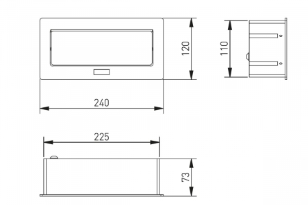 Priza incorporabila in blat 2  x Schuko, 2 x USB, cablu 1.5 m inclus, aluminiu [1]
