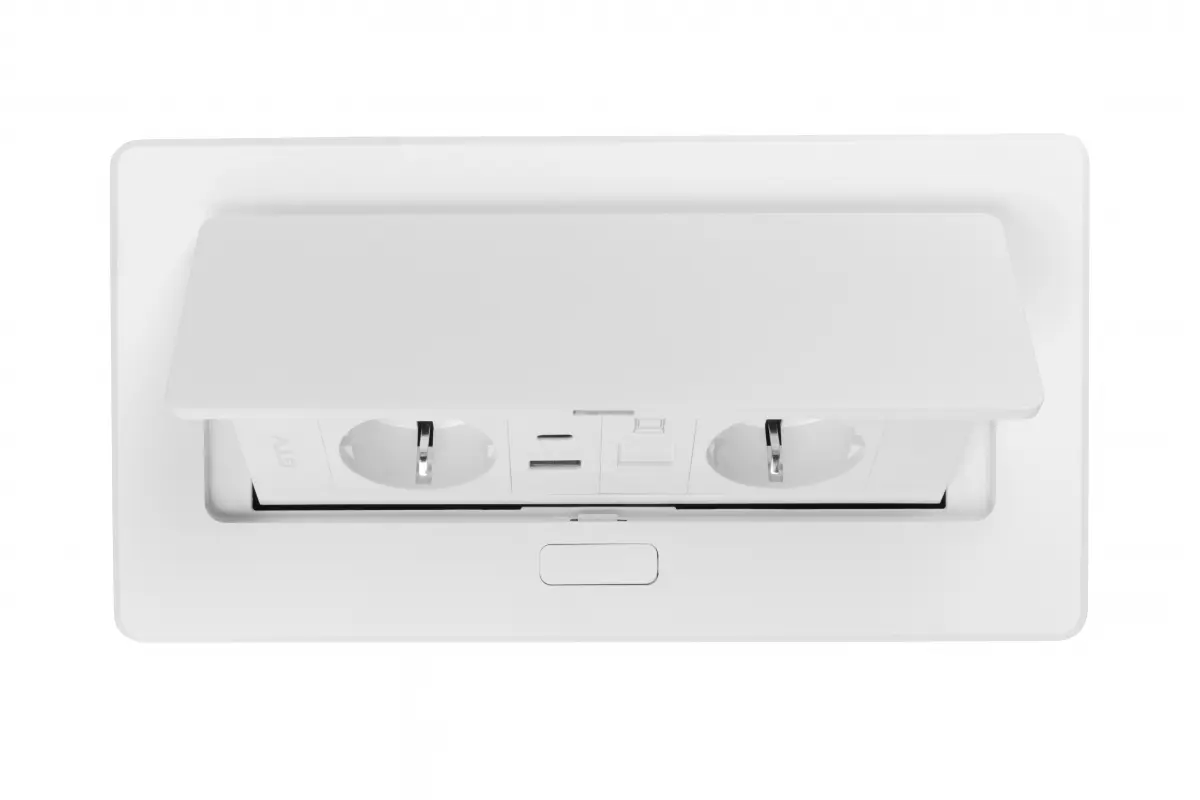 Priza incorporabila MULTISOFT 2 x Schuko, USB A + C, RJ45, cablu 1.5 m, alb mat [5]