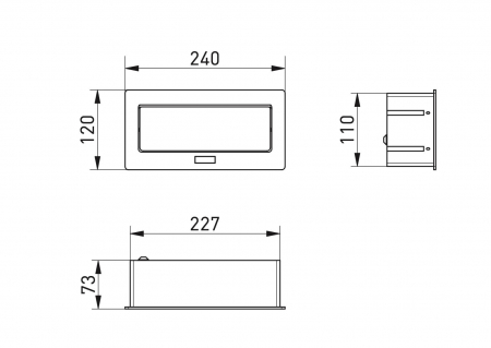 Priza incorporabila in blat, 3 x Schuko, cablu 1.5 m inclus, alb mat [2]