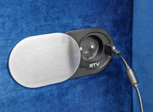 Priza SLIDE incorporabila in blat 1xSCHUKO, 1xUSB 5V 2.4 A, cablu inclus, inox, 60 mm [6]