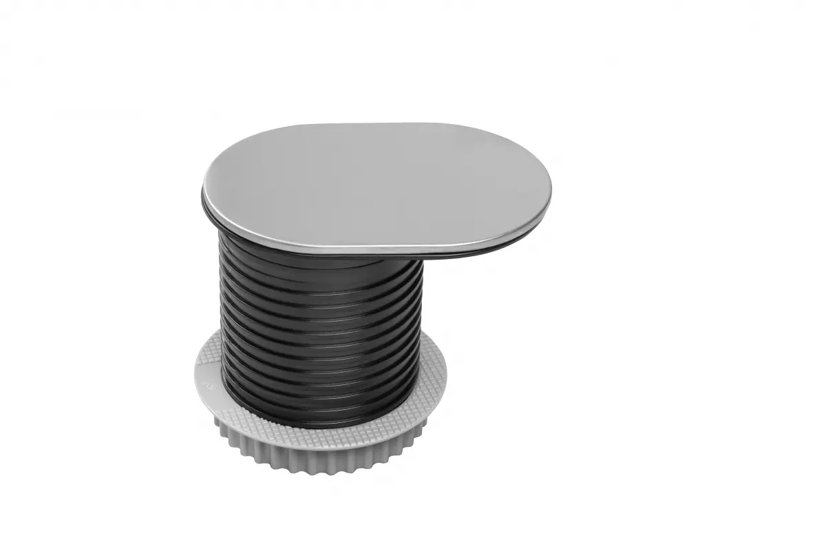 PRIZE INCORPORABILE IN BLAT - Priza SLIDE incorporabila Schuko, USB C, cablu 1.9 m, 60 mm, gri