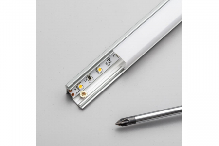 Profil aluminiu aplicat banda led GLAX pentru colt, 3 ml, gri [2]