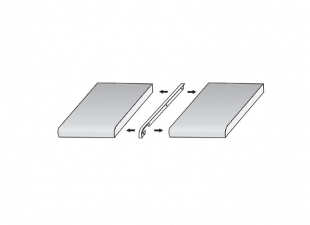 Profil aluminiu prelungire (imbinare) blat 38 x 600 mm, gri [1]