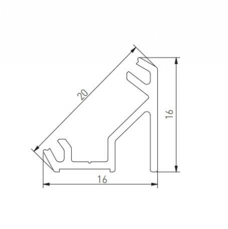 Profil aplicat banda led GLAX pentru colt, 2 ml, alb [1]
