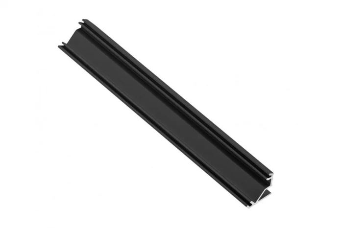 LED szalag profil - Profil aplicat banda led GLAX pentru colt, 2 ml, negru mat