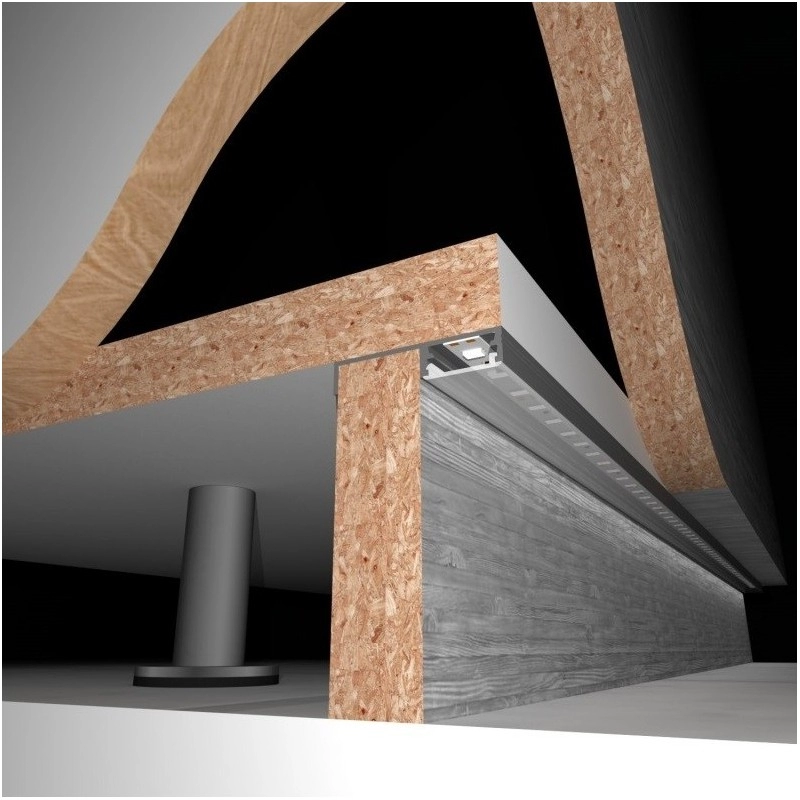 Profil banda led Floor Line, dispersor inclus, 2 ml, gri [1]