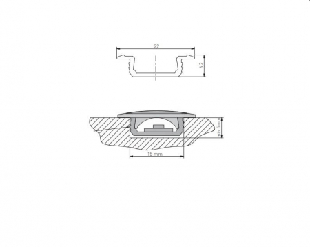 Profil banda led incastrat GLAX, 2 ml, alb [1]