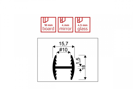 Profil H 10 mm, 3 m, gri [1]