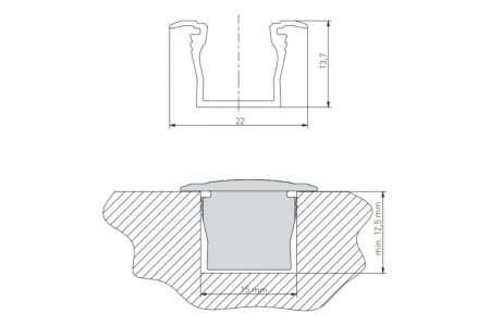 Profil incastrat MINI 2 m, gri [2]