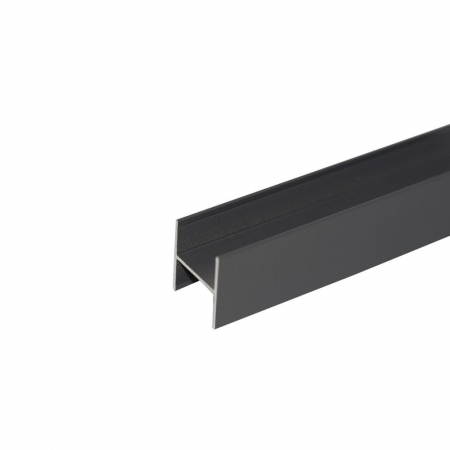 PПлъзгаща система за облицовка от алуминиев профил - Profil intermediar H ADOOR, pal 18 mm, 3 m, negru mat