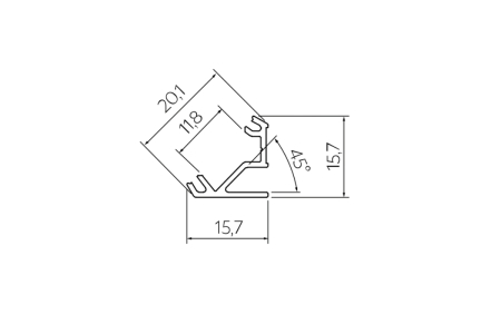 Profil LED aplicat GLAX, de colt, 3 m, auriu [1]