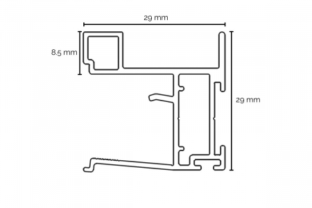 Profil maner aluminiu NERO usa culisanta, 2.7 ml, pal 18 mm, negru mat [6]