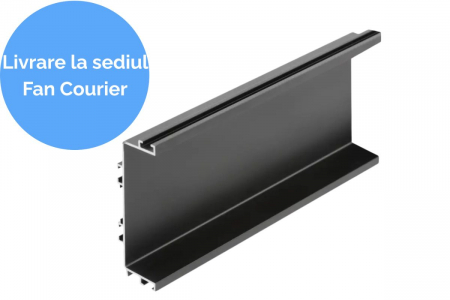 KIEGÉSZÍTŐK BÚTOROKHOZ - Profil maner C VELLO, LED, 4.1 m, negru mat