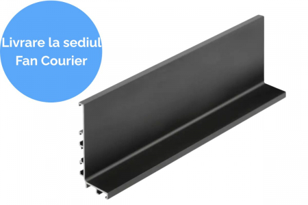 Дръжки тип профил - Profil maner L VELLO, LED, 4.1 m, negru mat